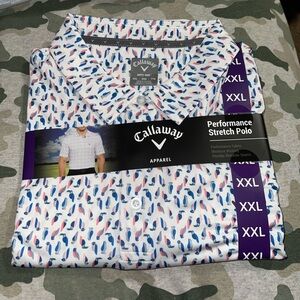 Callaway Men's Moisture Wicking Performance Golf Polo XXl Bright White Regatta